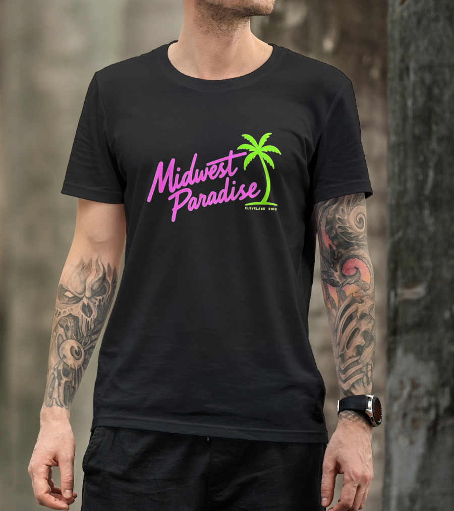 Midwest Paradise Cleveland Ohio Palm Tree T-Shirt