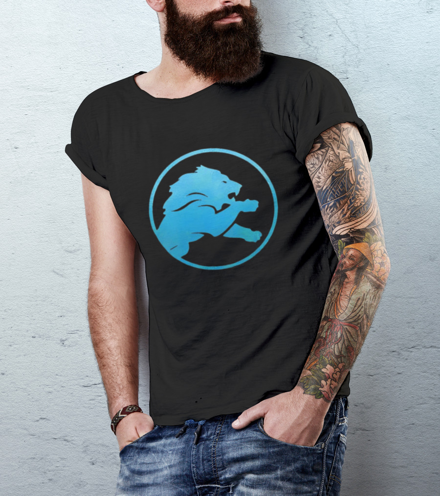 Detroit Lions Roaring Blue Iconic Circle T-Shirt