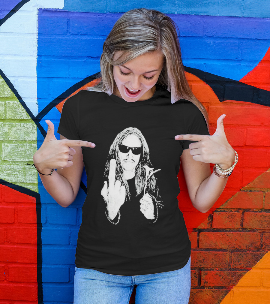 Lemmy Kilmister Middle Finger Flower Motorhead T-Shirt