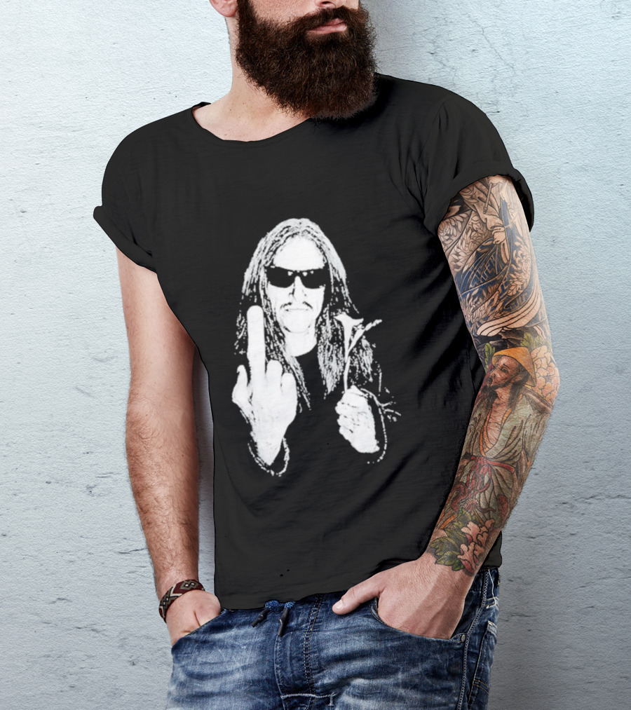 Lemmy Kilmister Middle Finger Flower Motorhead T-Shirt