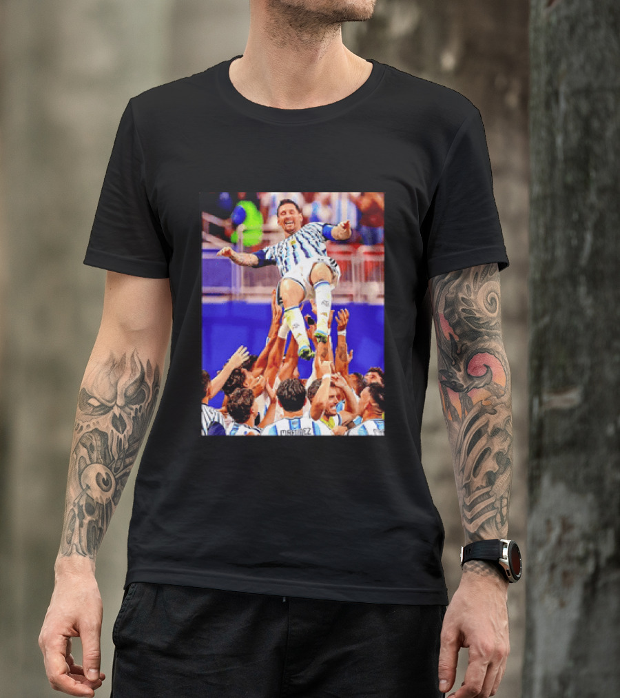 Lionel Messi Argentina Victory Celebration Team Lift T-Shirt