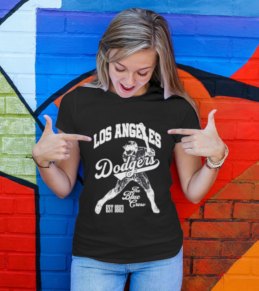 Los Angeles Dodgers The Blue Crew Est 1883 Baseball Player T-Shirt