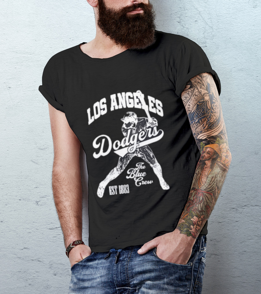 Los Angeles Dodgers The Blue Crew Est 1883 Baseball Player T-Shirt