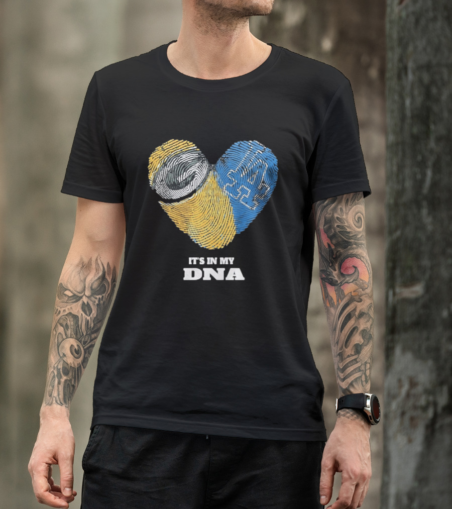 Green Bay Packers Los Angeles Dodgers It's In My DNA Fingerprint Heart T-Shirt