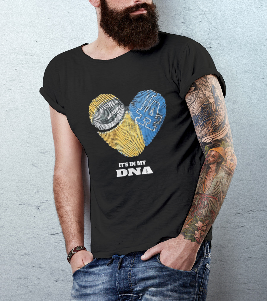 Green Bay Packers Los Angeles Dodgers It's In My DNA Fingerprint Heart T-Shirt