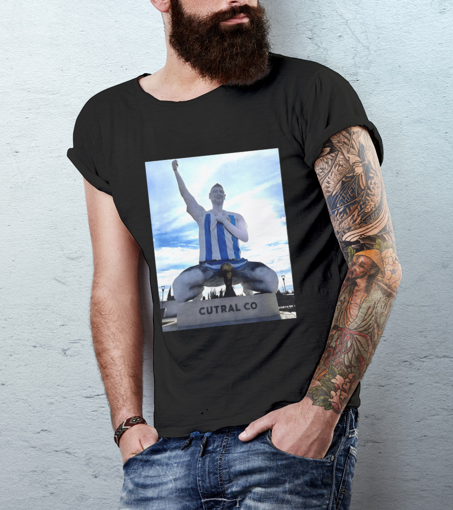 Messi Argentina Sculpture Cutral Co Legendary Statue Victory Celebration T-Shirt