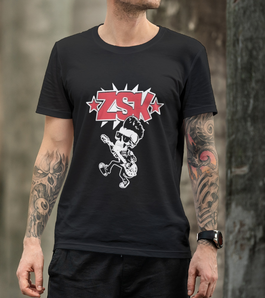 ZSK Die Sind Okay Tour Skeleton Guitar Punk Rock T-Shirt