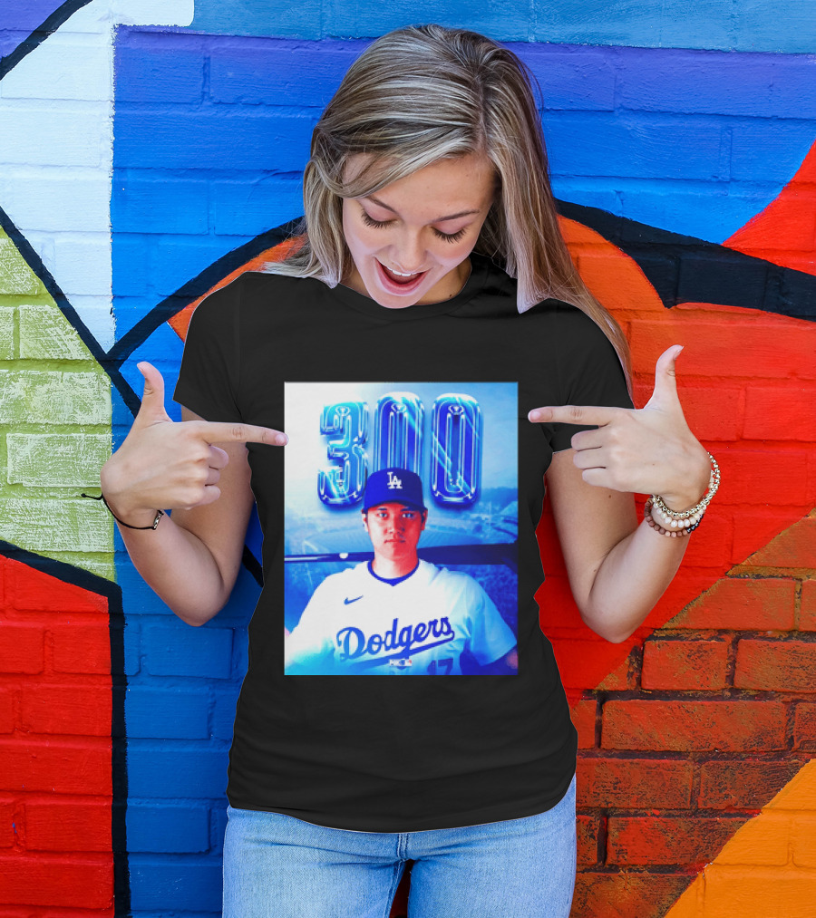 Shohei Ohtani 300 Home Runs Milestone Los Angeles Dodgers T-Shirt