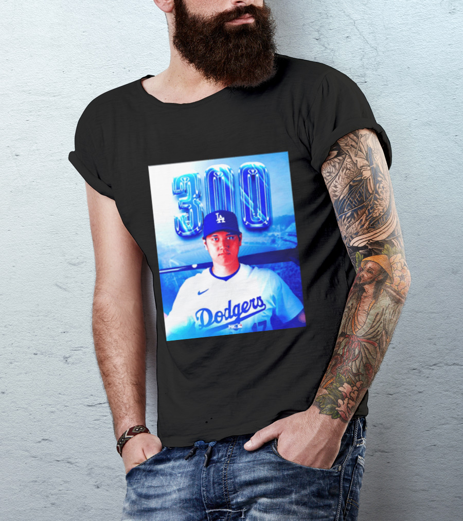Shohei Ohtani 300 Home Runs Milestone Los Angeles Dodgers T-Shirt