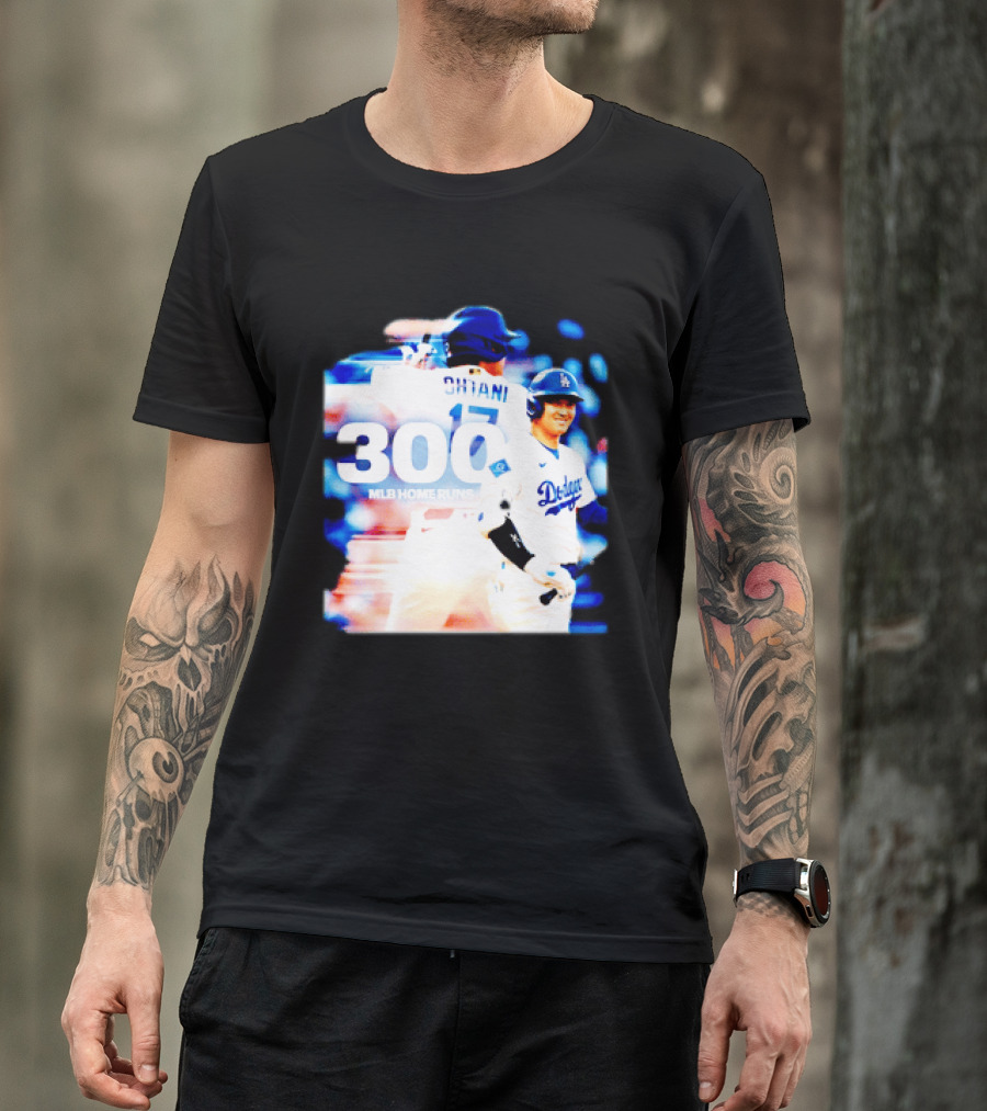 Shohei Ohtani 300 MLB Home Runs Los Angeles Dodgers Milestone Celebration T-Shirt