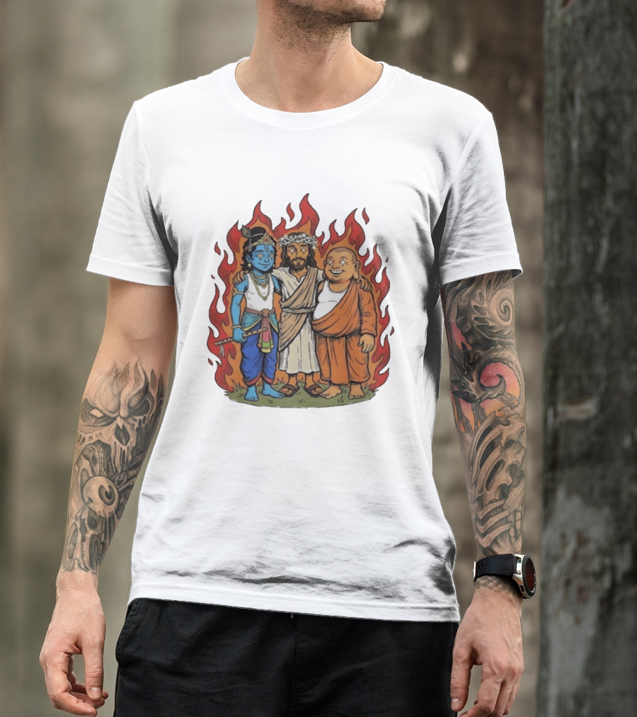 You Cannot Treat People Like Garbage Krishna Jesus Buddha Friendship T-Shirt
