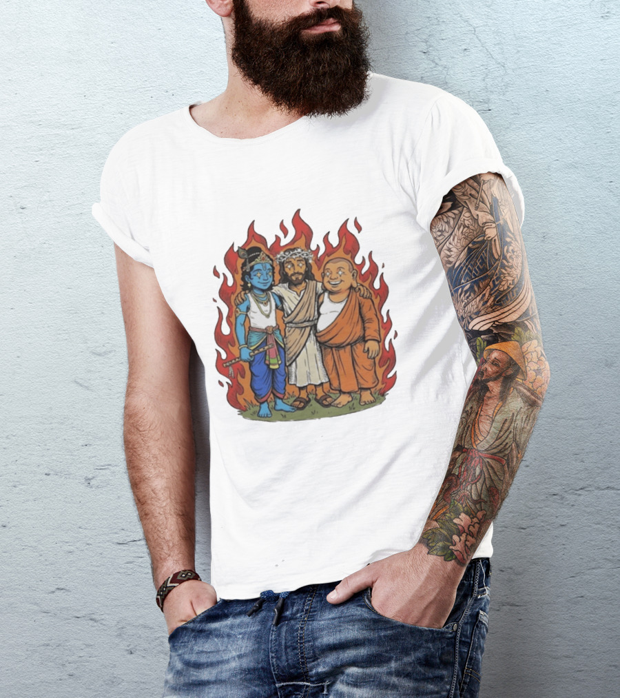 You Cannot Treat People Like Garbage Krishna Jesus Buddha Friendship T-Shirt