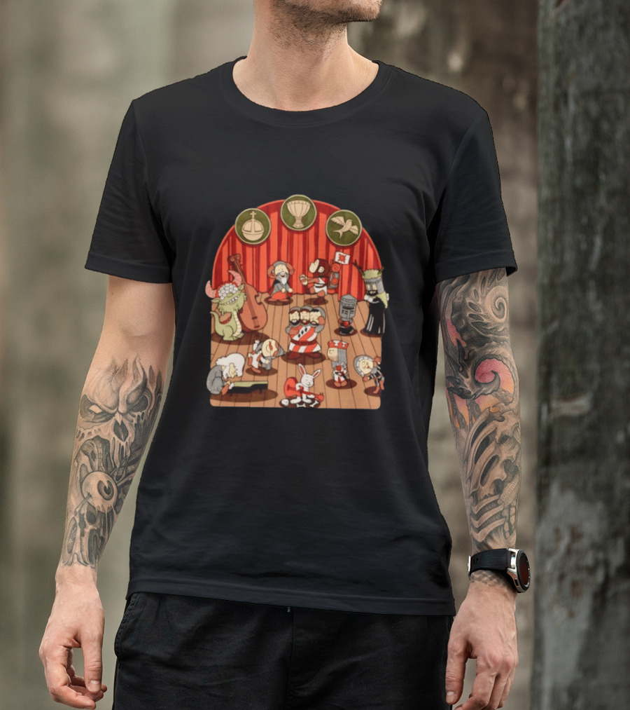 British Comedy Cartoon Characters Dancing On Stage T-Shirt