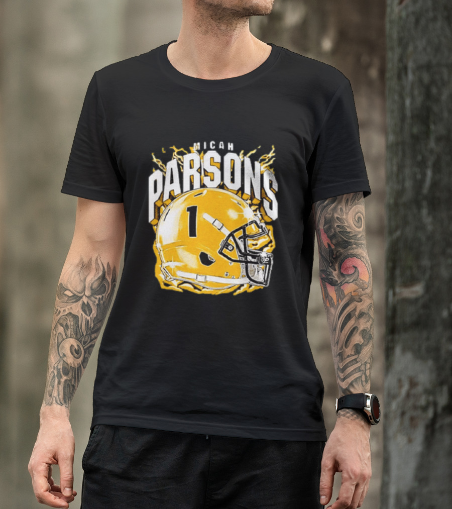 Micah Parsons No 1 Football Helmet Explosion T-Shirt