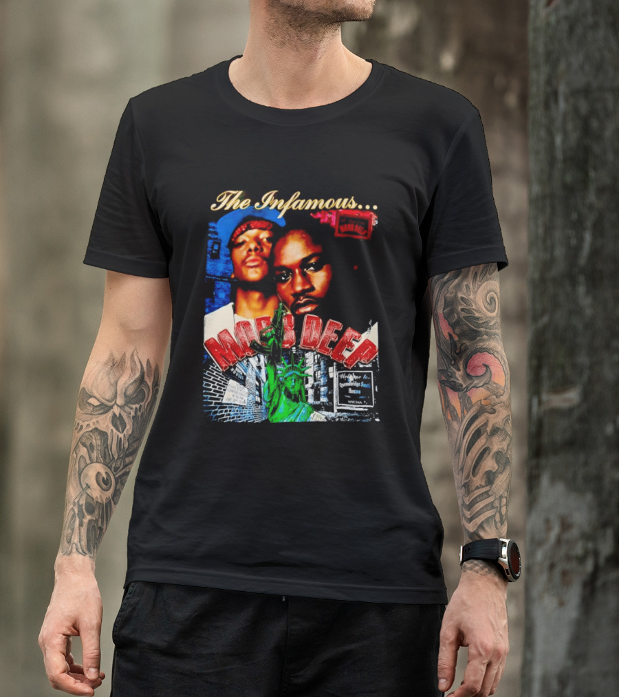 The Infamous Mobb Deep Havoc Prodigy Queensbridge South Houses New York City Statue Of Liberty T-Shirt