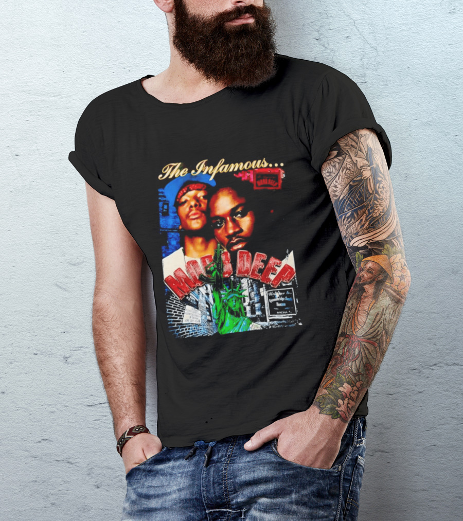 The Infamous Mobb Deep Havoc Prodigy Queensbridge South Houses New York City Statue Of Liberty T-Shirt