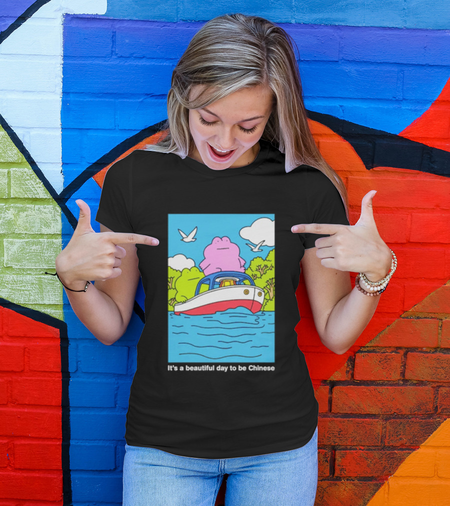 It's A Beautiful Day To Be Chinese Frog On A Boat T-Shirt