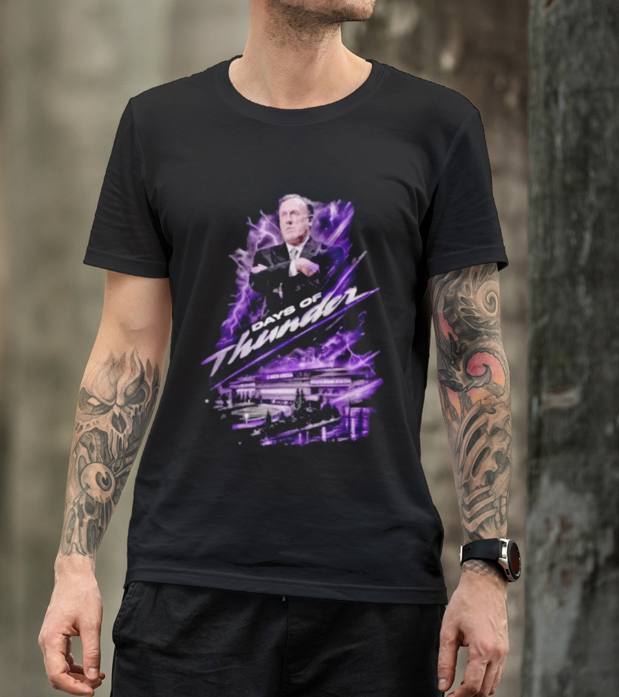 Rick Adelman Days Of Thunder Arco Arena Purple Lightning T-Shirt