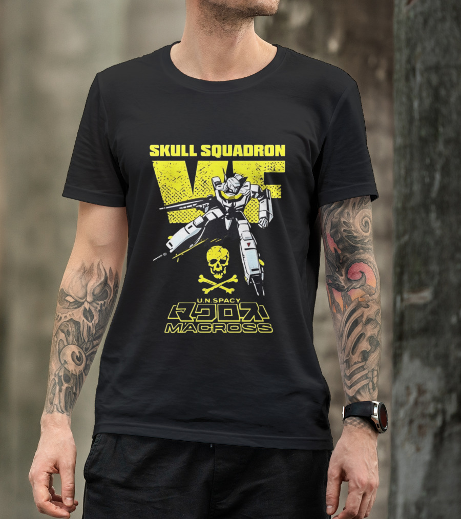 Skull Squadron VF U.N. Spacy Macross Anime Valkyrie T-Shirt