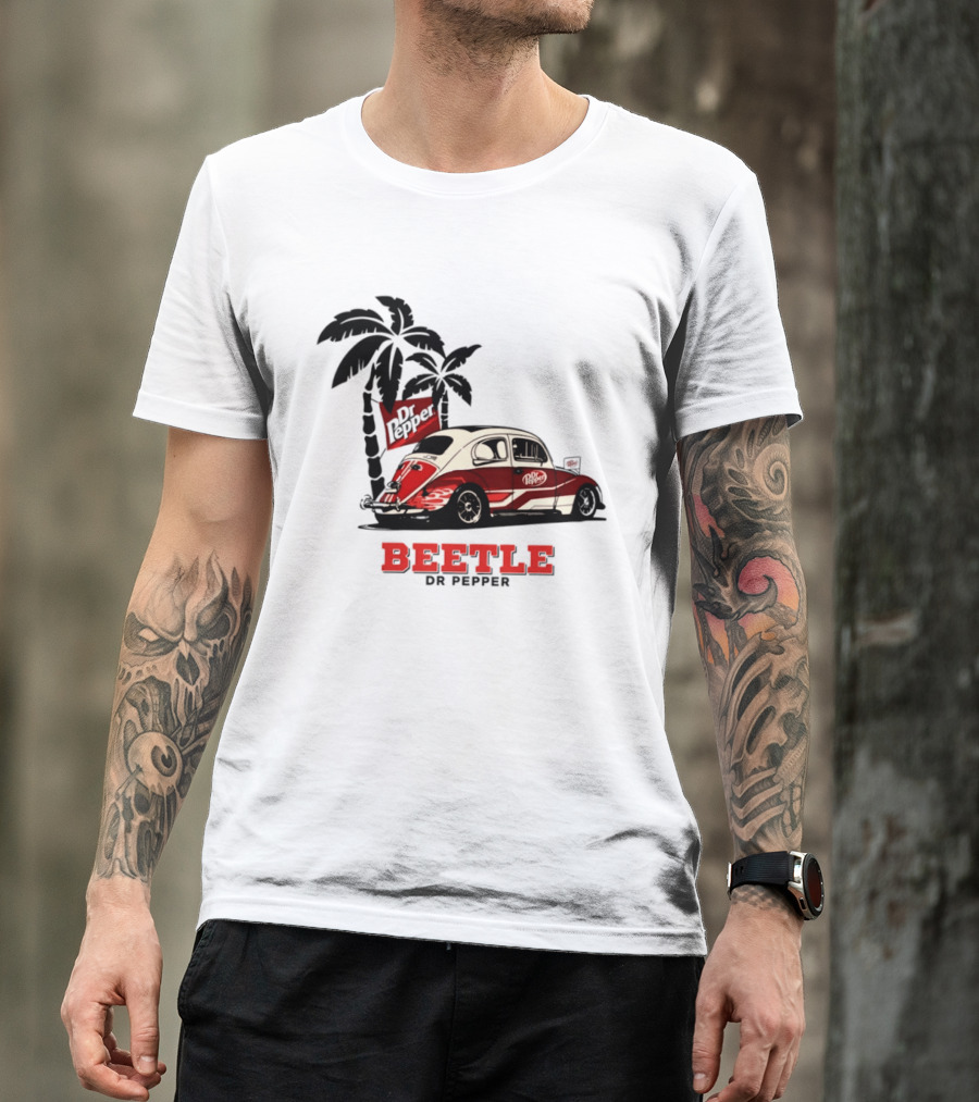 Beetle Dr Pepper Volkswagen Car With Palm Tree T-Shirt
