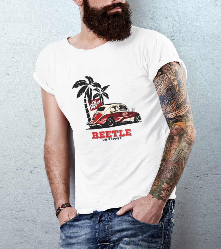 Beetle Dr Pepper Volkswagen Car With Palm Tree T-Shirt