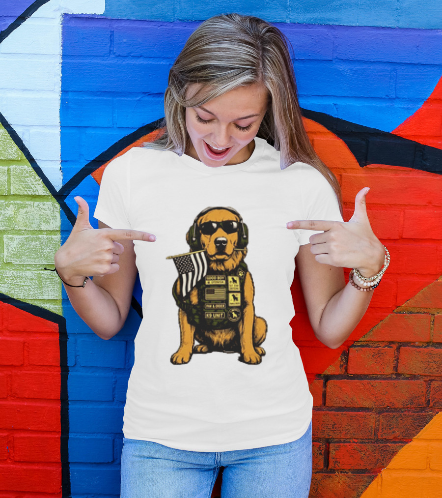 Good Boy Operator K9 Unit Can I Pet That Dog Paw & Order T-Shirt