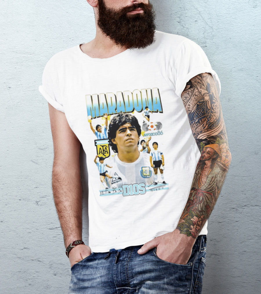 Diego Maradona AFA El Pibe De Oro D10S Mexico 86 T-Shirt