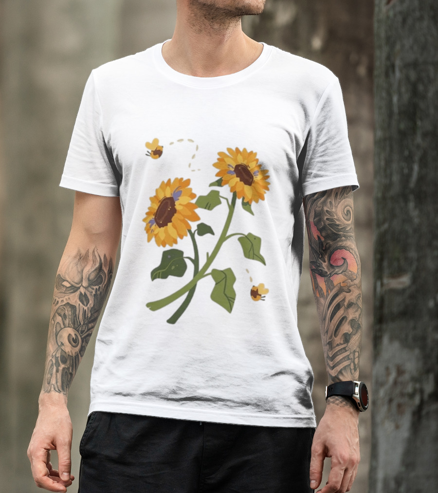 Sunflower Good Times With Sunflowers Bees And Scar Suowers T-Shirt