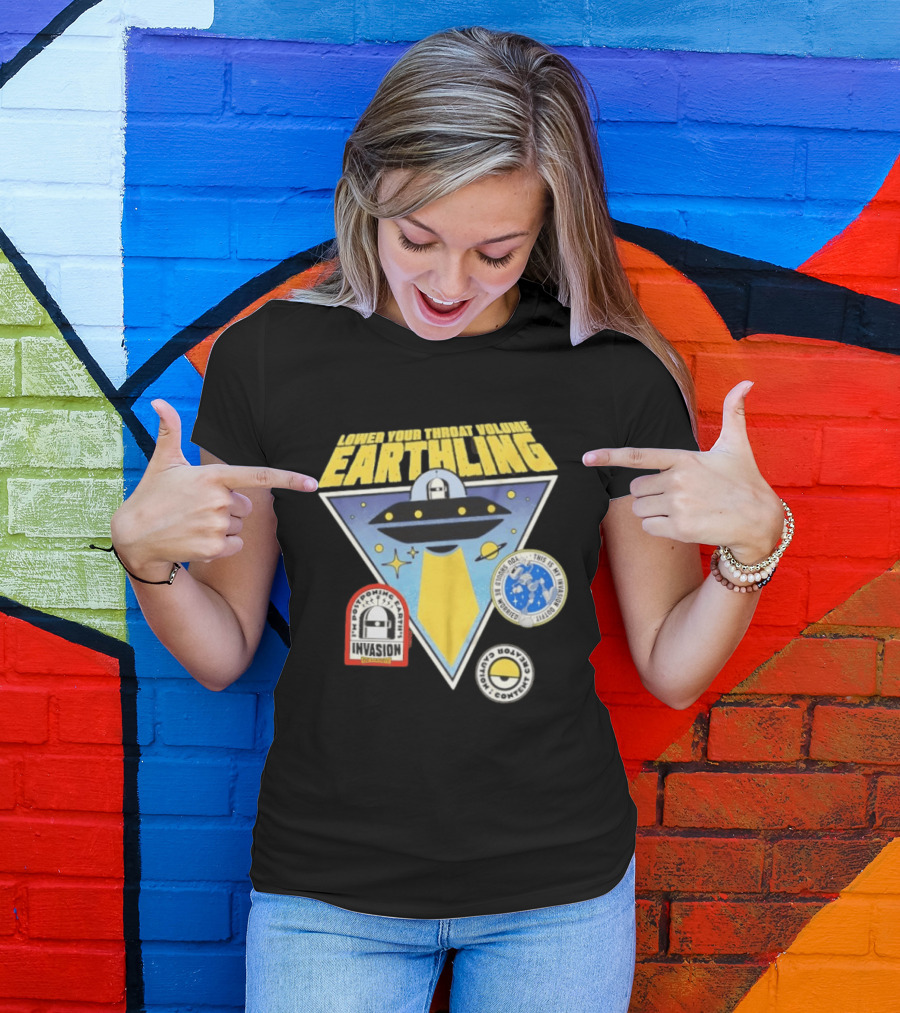 Lower Your Throat Volume Earthling Invasion Postponed Futurama Bender Planet Express Delivery T-Shirt