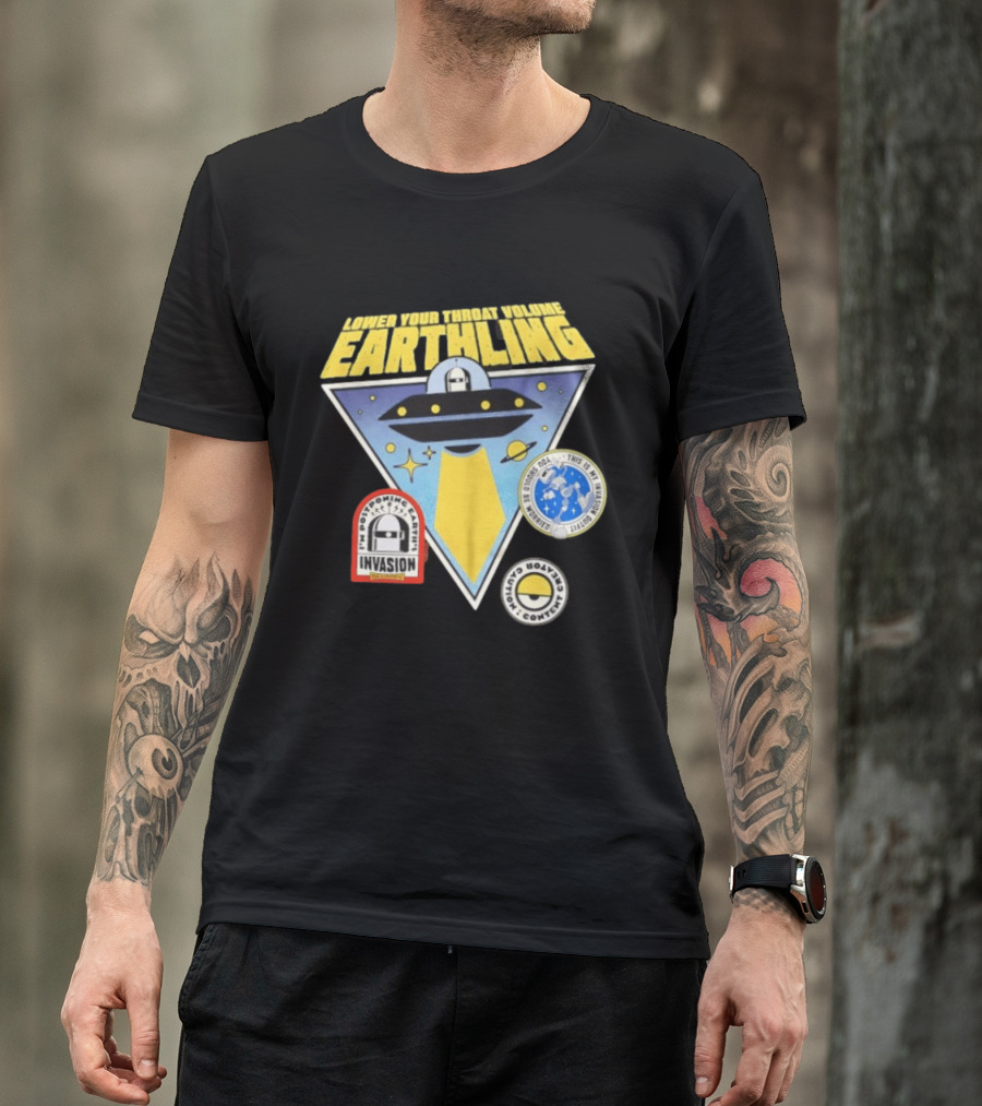 Lower Your Throat Volume Earthling Invasion Postponed Futurama Bender Planet Express Delivery T-Shirt