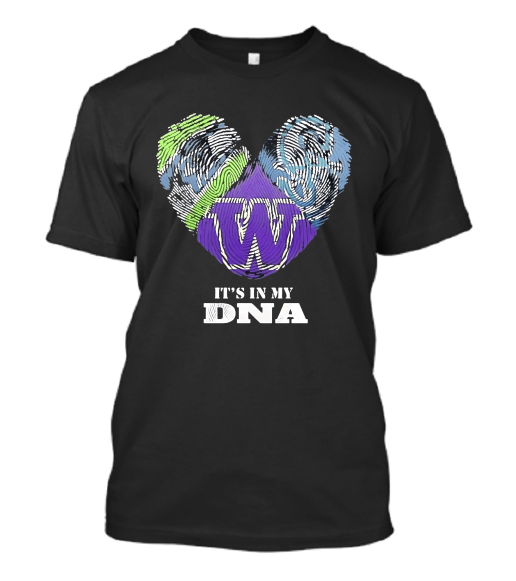 Washington Huskies It's In My DNA Fingerprint Heart T-Shirt