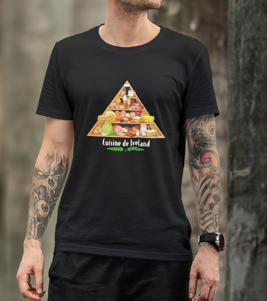Cuisine De Ireland Humorous Cartoon Food Pyramid T-Shirt