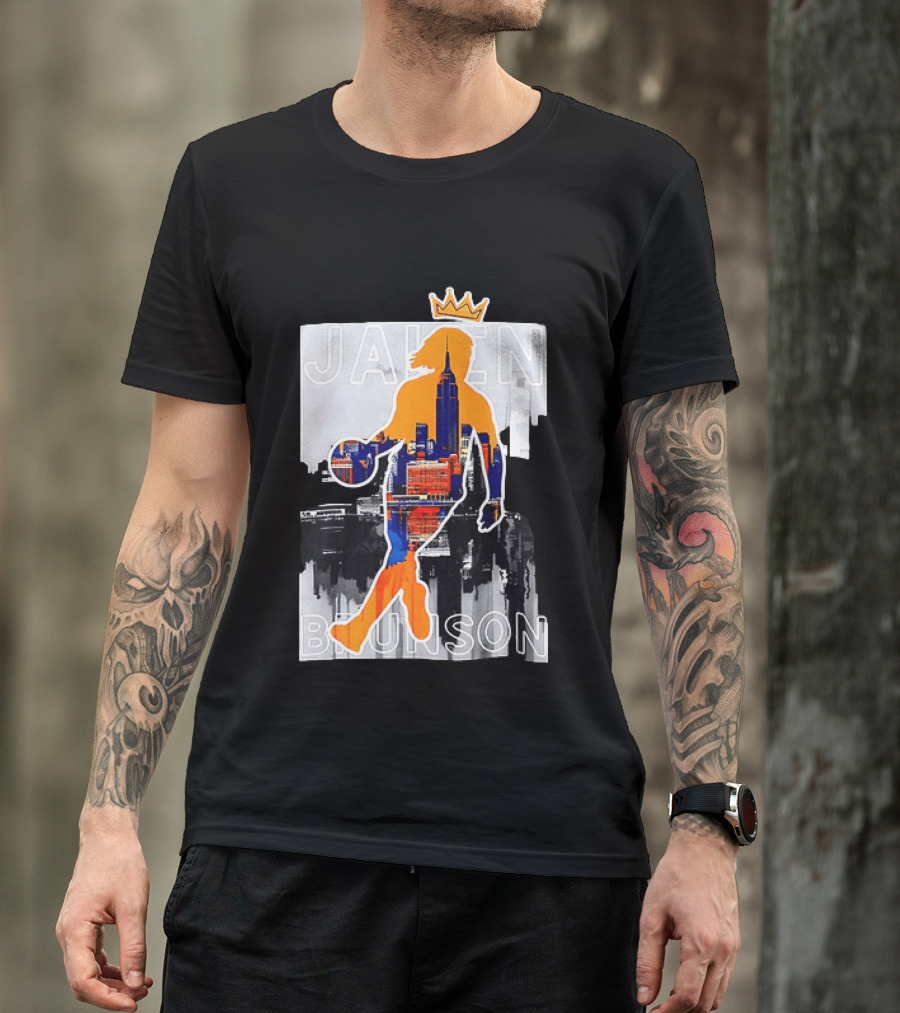 King Of New York Jalen Brunson New York Knicks NBA 2026 Skyline T-Shirt