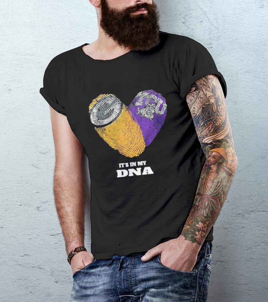 Green Bay Packers TCU Horned Frogs It's In My DNA Heart Fingerprints Fan Love T-Shirt