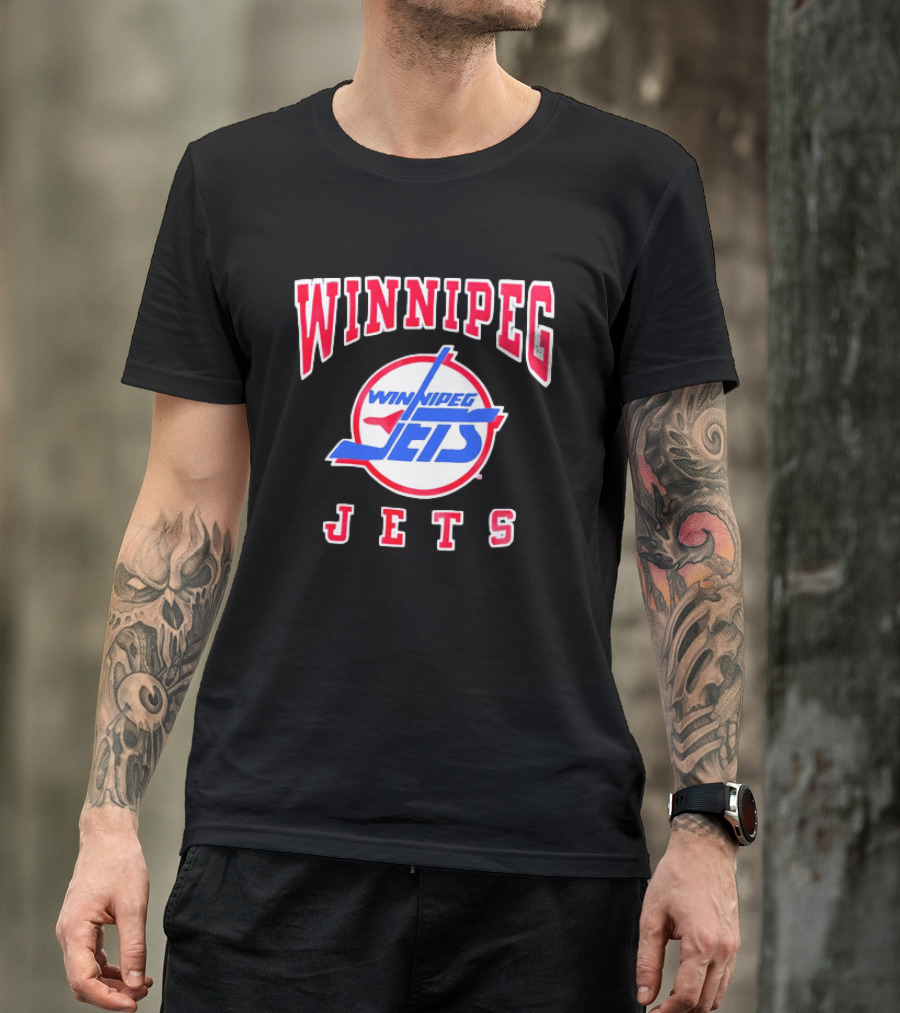 Winnipeg Jets Hockey Team Name Bold NHL Sportswear T-Shirt
