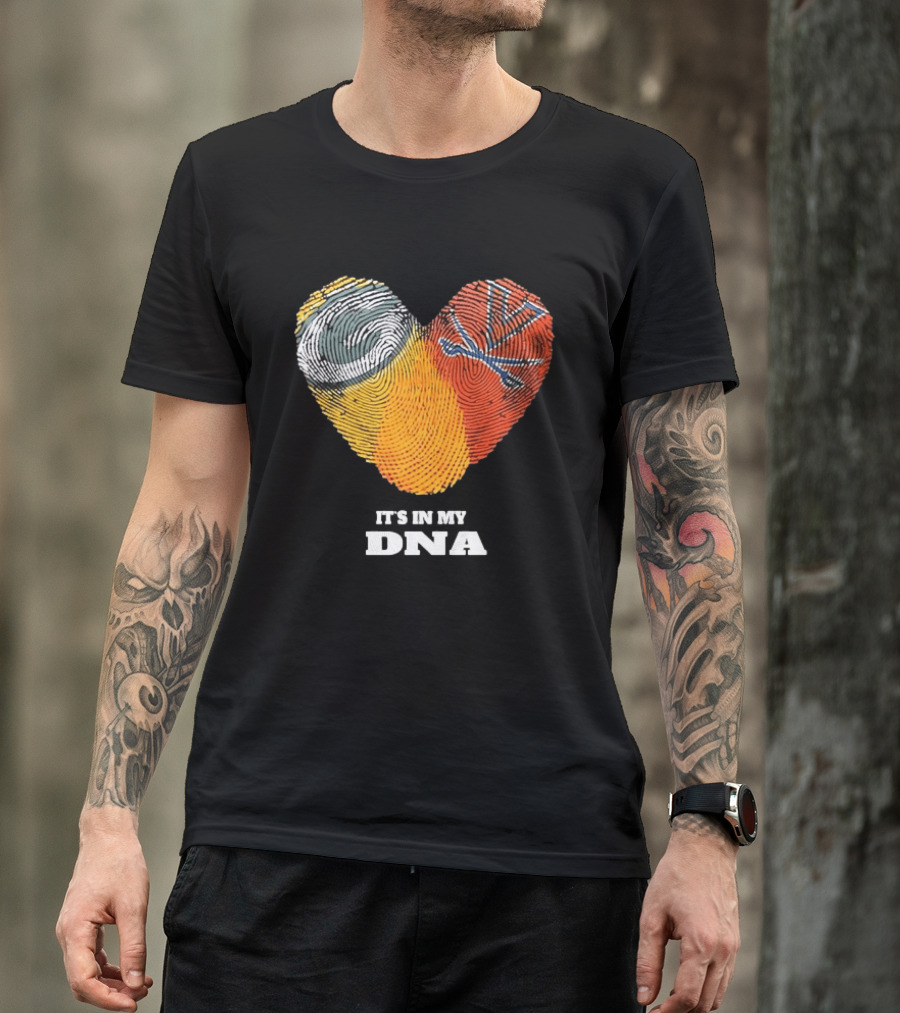 Green Bay Packers Virginia Cavaliers It's In My DNA Heart Fingerprints Love Fans T-Shirt
