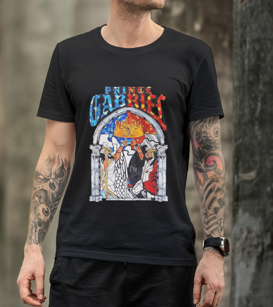 Prince Gabriel Stained Glass Window Kings Crown Angels T-Shirt