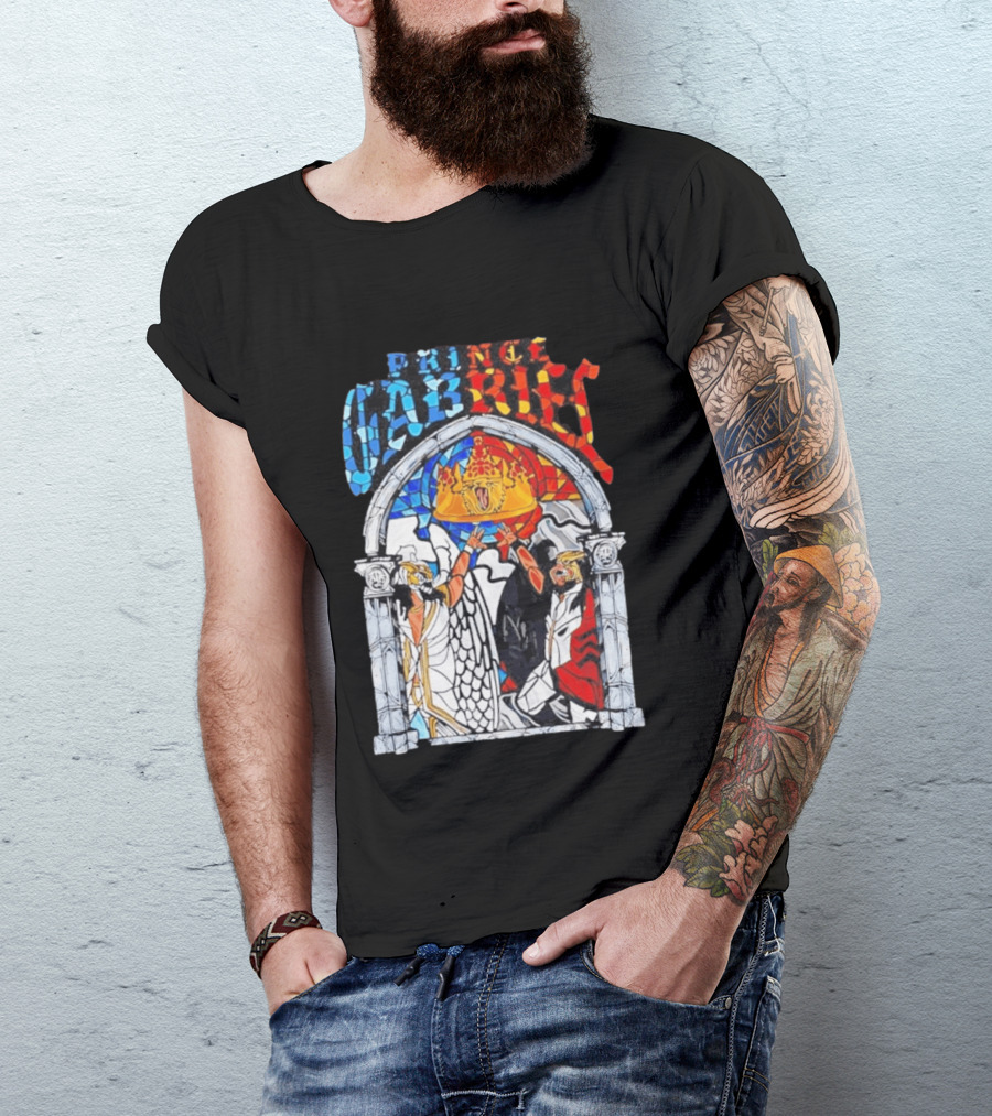 Prince Gabriel Stained Glass Window Kings Crown Angels T-Shirt