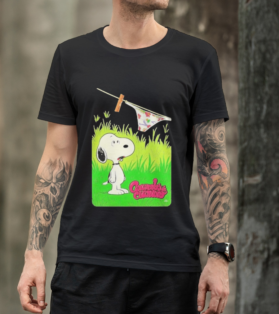 Snoopy Caramelos De Cianuro En Español Classic Cartoon And Rock Band Fusion T-Shirt