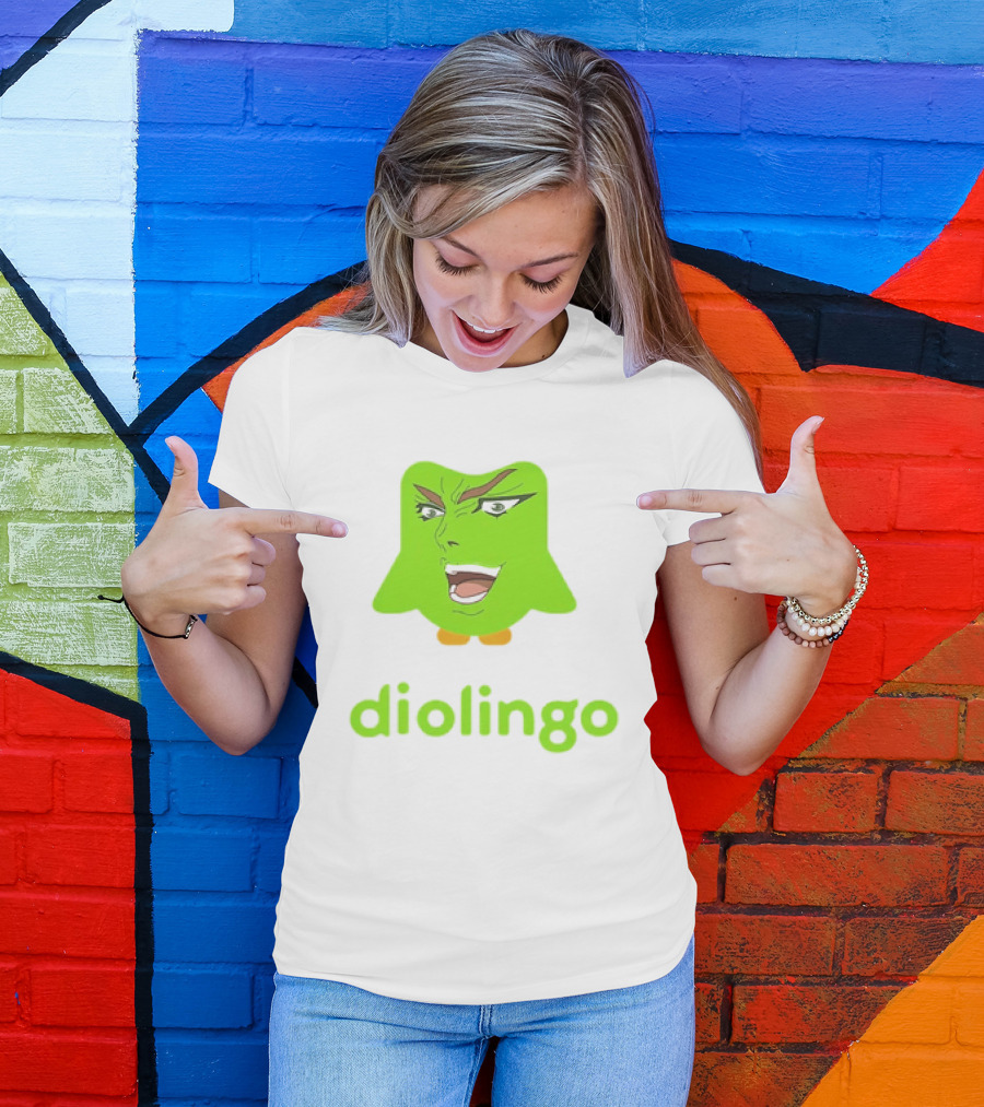 Diolingo Duolingo Owl Dio Brando Meme JoJo's Bizarre Adventure T-Shirt