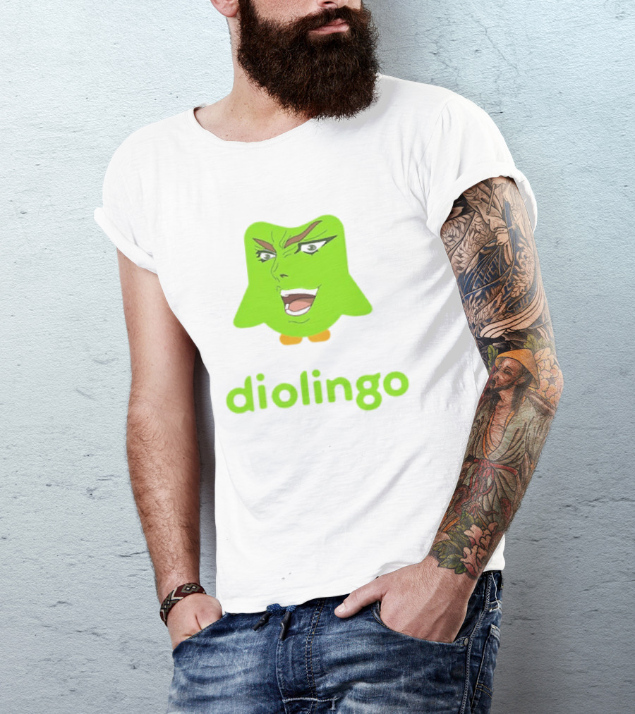 Diolingo Duolingo Owl Dio Brando Meme JoJo's Bizarre Adventure T-Shirt