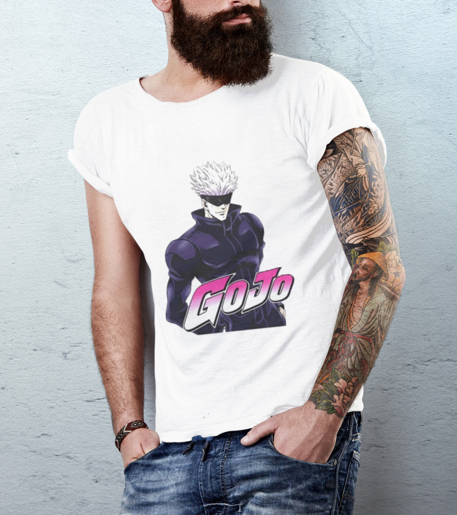 Satoru Gojo Jujutsu Kaisen Anime Crossover Jojo T-Shirt