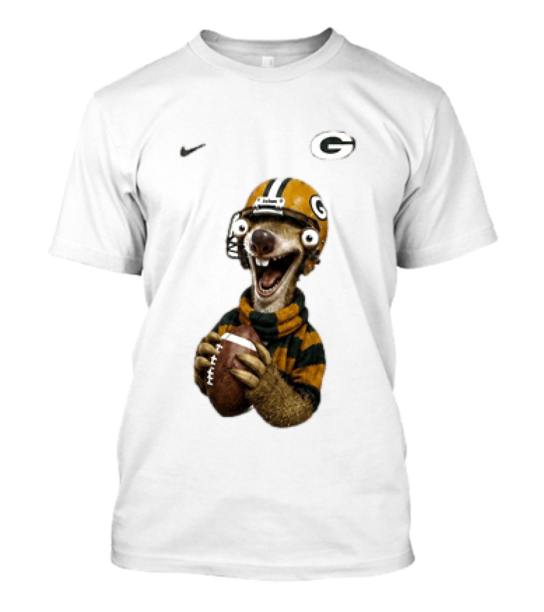 Sid The Sloth Green Bay Packers Football Helmet Fan Gear T-Shirt