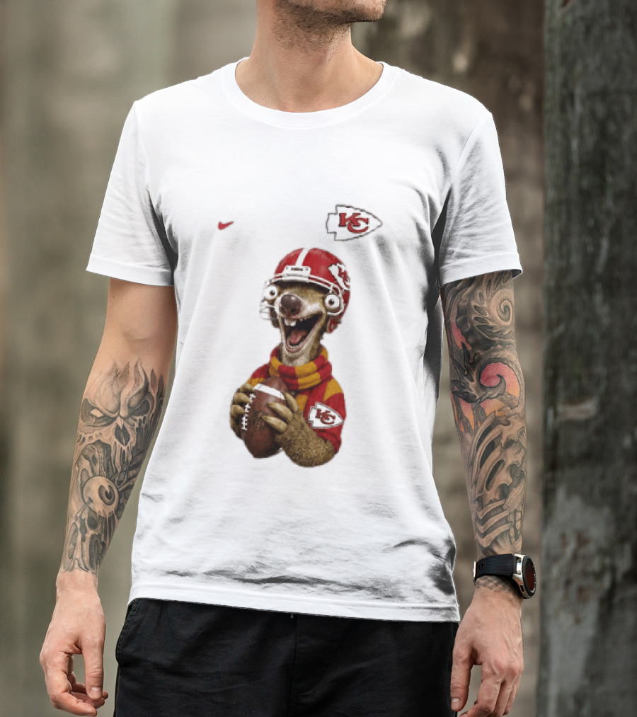 Sid The Sloth Kansas City Chiefs Helmet Football Fanatic T-Shirt