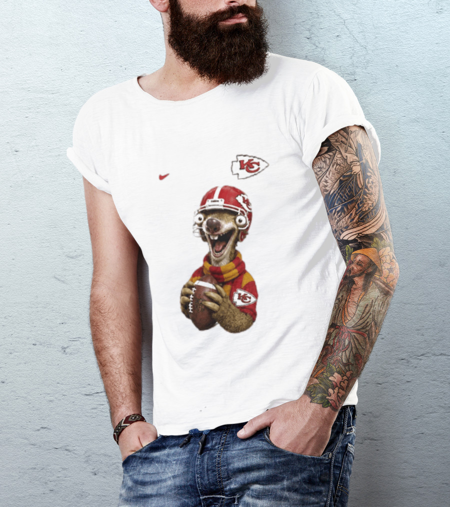 Sid The Sloth Kansas City Chiefs Helmet Football Fanatic T-Shirt