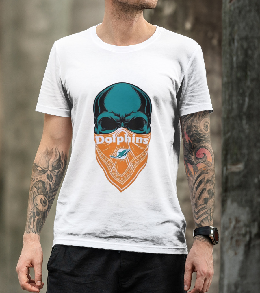 Miami Dolphins Skull Bandana With Team T-Shirt