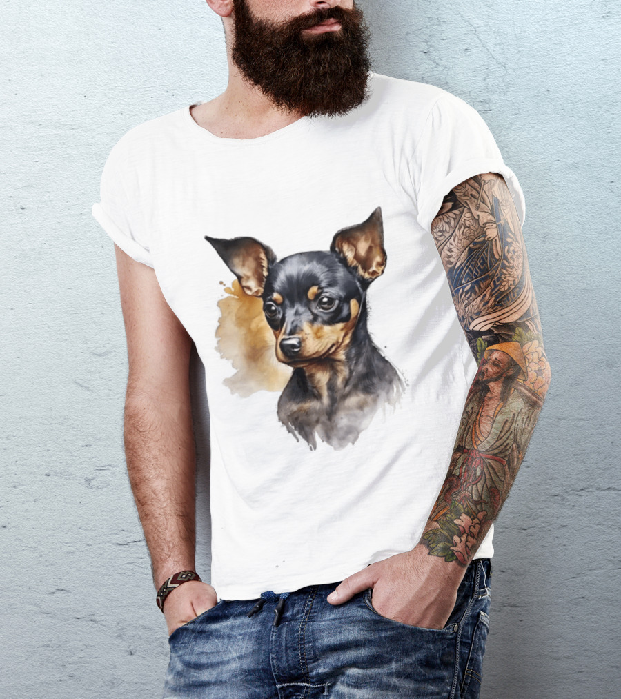 Miniature Pinscher Dog Watercolor T-Shirt