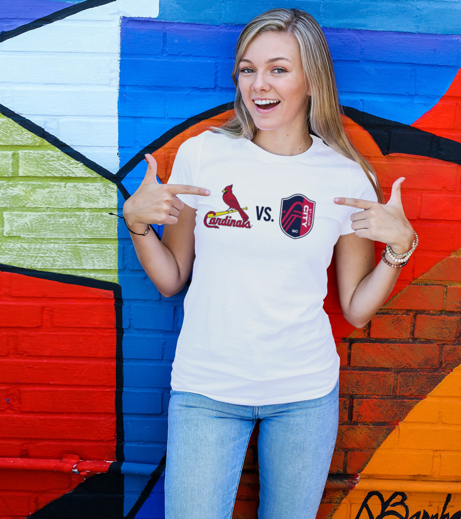 St Louis Cardinals Vs St Louis City SC Matchup T-Shirt