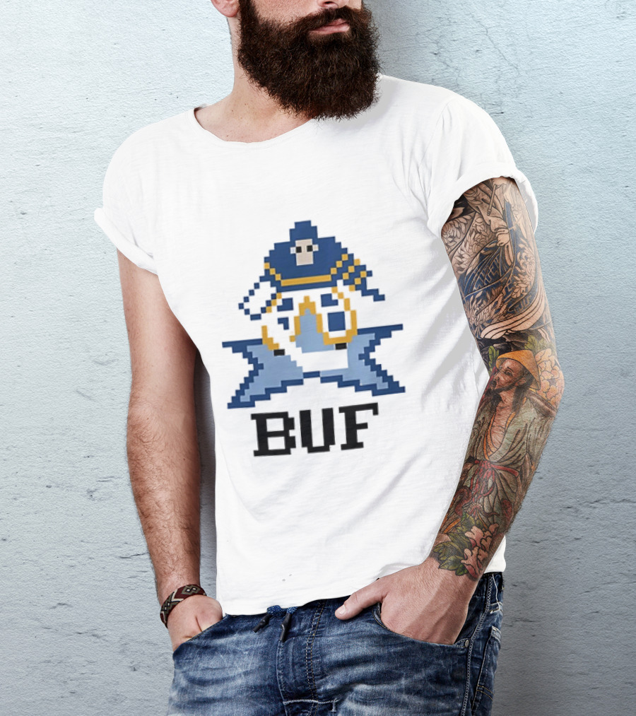 Pixelated Buffalo BUF Hockey Retro Game T-Shirt