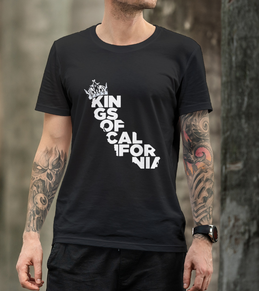 Kings Of California Crown Text Map T-Shirt